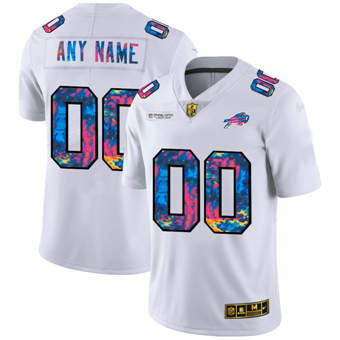 Men's Buffalo Bills Customized 2020 White Crucial Catch Limited Stitched Jersey (Check description if you want Women or Youth size)